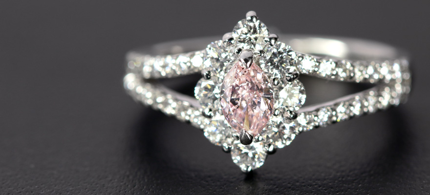ピンクダイヤモンド 0.3ct/FP/SI2 ダイヤモンド プラチナ リング(指輪 