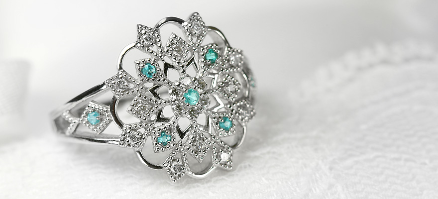 パライバトルマリンプラチナリング0.05ct