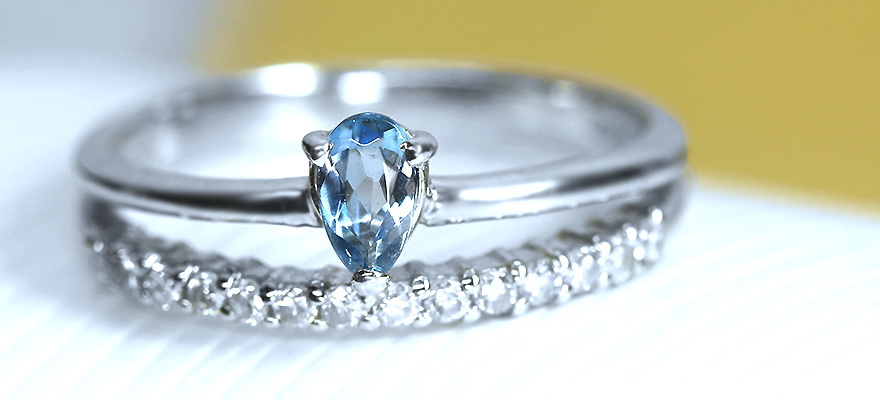 アクアマリン 0.2ct ダイヤモンド プラチナ リング（指輪）【品質