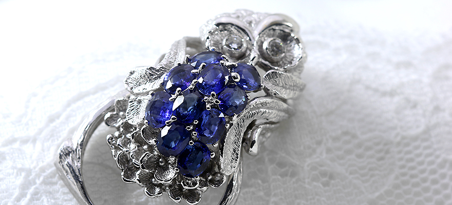 ブルーサファイア 3.15ct ダイヤモンド ホワイトゴールド リング兼 ブルーサファイア 3.15ct ダイヤモンド ホワイトゴールド リング兼