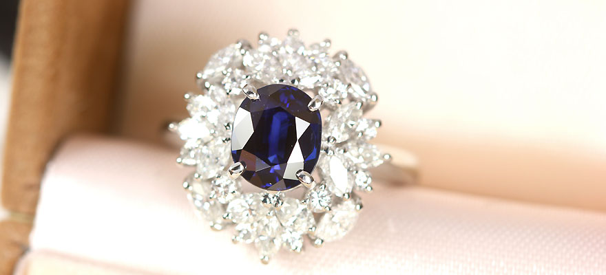 非加熱サファイア 2.28ct ダイヤモンド プラチナ リング（指輪）【品質 