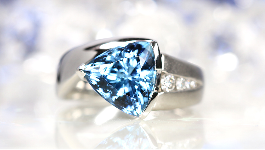 サンタマリアアクアマリン 2.8ct ダイヤモンド プラチナ リング(指輪 
