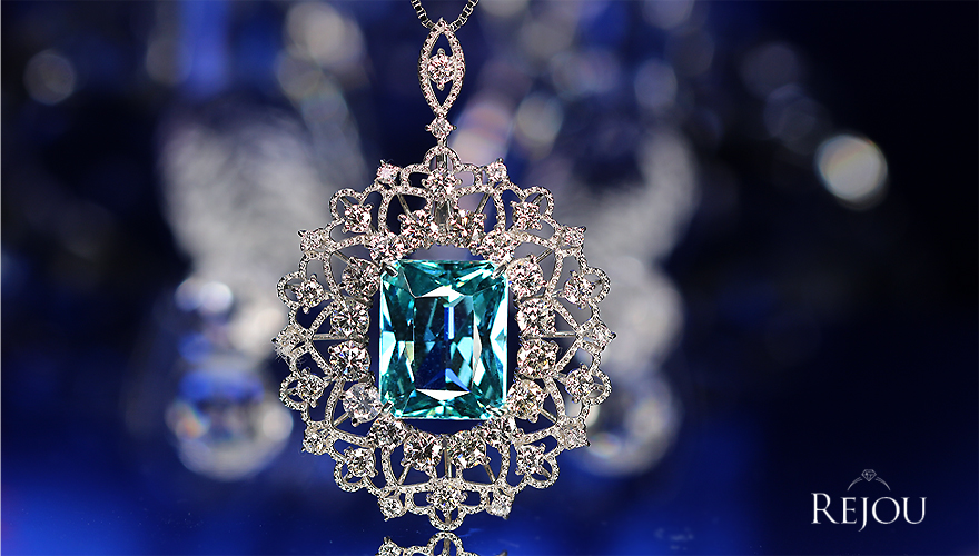 ブルーアパタイト 9.4ct ダイヤモンド 2.5ct プラチナ ネックレス