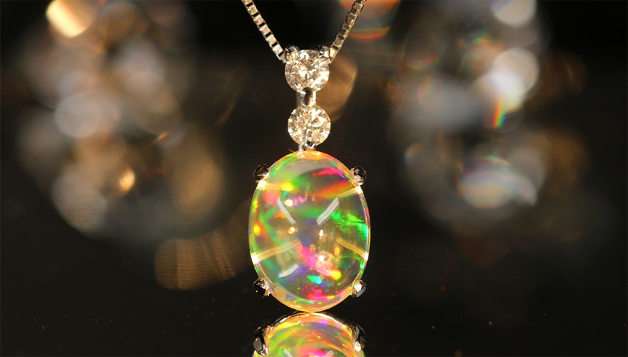 第370回抽選販売>メキシコ産ウォーターオパール 3.6ct ダイヤモンド