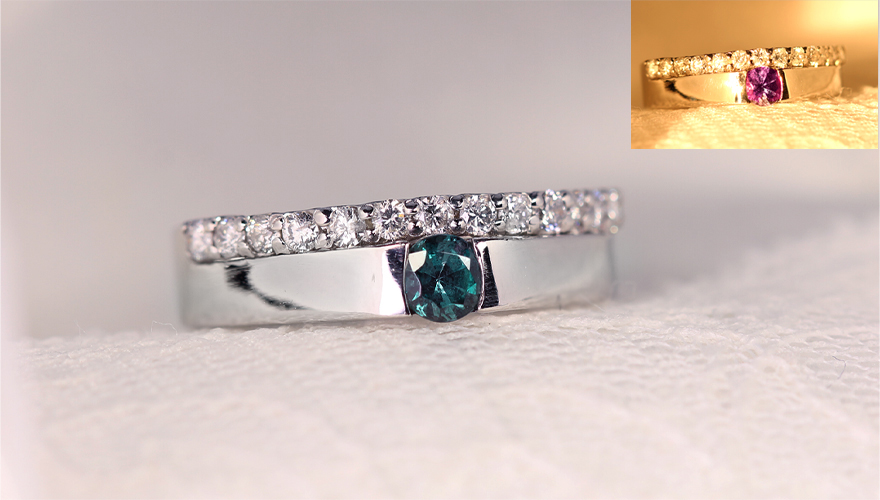第374回抽選販売>アレキサンドライト 0.23ct ダイヤモンド プラチナ