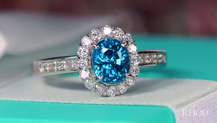 第387回抽選販売>ブルージルコン 2.0ct ダイヤモンド 0.3ct プラチナ