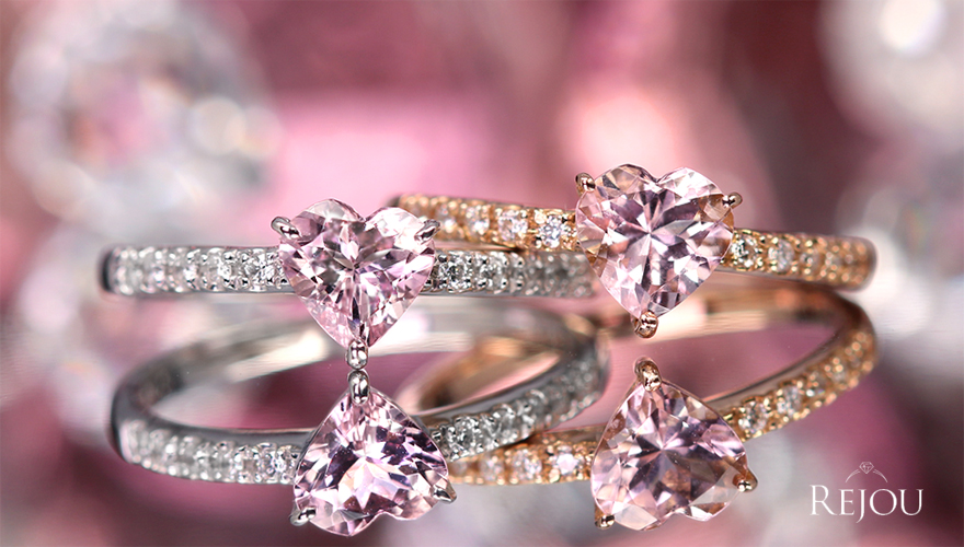 ハートシェイプモルガナイト 0.5ct ダイヤモンド プラチナ リング(指輪 