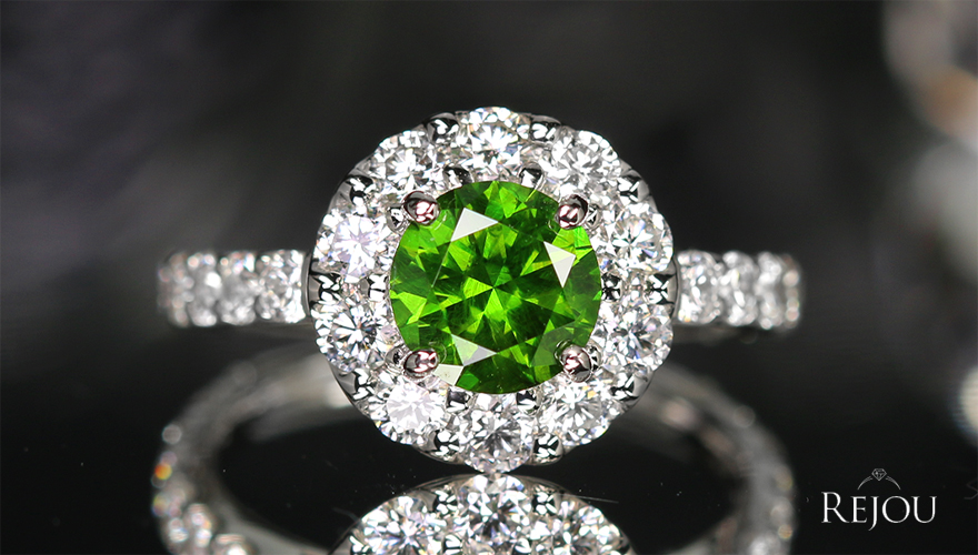 ロシア産デマントイドガーネット ダイヤモンドリング DTG 1.04ct
