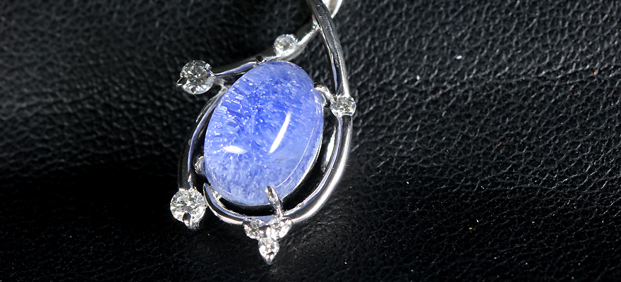 デュモルチェライトインクォーツ ペンダントトップ デュモルチェライト