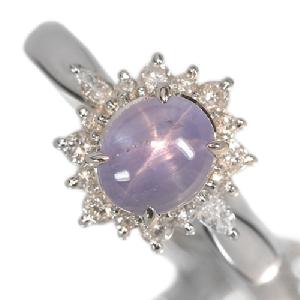 スターサファイア 2.42ct ダイヤモンド プラチナ リング（指輪）【品質保証書/宝石鑑別書付】