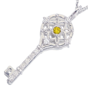 イエローダイヤモンド 0.03ct ダイヤモンド 0.03 プラチナネックレス【品質保証書/宝石鑑別書】