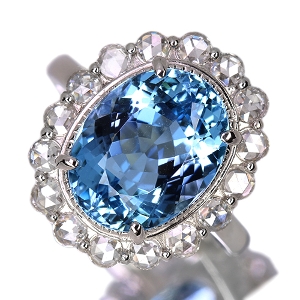 ����471�񒊑I�̔����T���^�}���A�A�N�A�}���� 5.6ct ���[�Y�J�b�g�_�C�������h 0.6ct �v���`�i �����O(�w��)�y�i���ۏ؏�/NGL��Ίӕʏ��z�y�������:2026/3/3�܂�/���r���[�K�{/���I�l��1���l�z