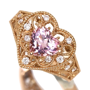 ����474�񒊑I�̔����n�[�g�V�F�C�v�����K�i�C�g 1.1ct �_�C�������h �s���N�S�[���h �����O(�w��)�y�i���ۏ؏�/��Ίӕʏ��z�y�������:2026/3/24�܂�/���r���[�K�{/���I�l��1���l�z