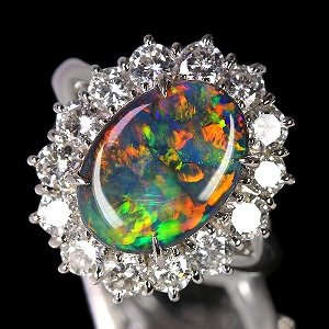 ����483�񒊑I�̔����I�[�X�g�����A���C�g�j���O���b�W�Y�u���b�N�I�p�[�� ��2.8ct �_�C�������h ��1.5ct �v���`�i �����O(�w��)�y�i���ۏ؏�/��Ίӕʏ��z�y�������:6/9�܂�/���r���[�K�{/���I�l��1���l�z