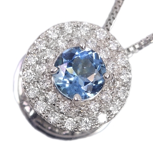 ����484�񒊑I�̔����T���^�}���A�A�N�A�}���� 0.4ct �_�C�������h 0.2ct �v���`�i �l�b�N���X�y�i���ۏ؏�/GSJ��Ίӕʏ��z�y�������:6/16�܂�/���r���[�K�{/���I�l��1���l�z