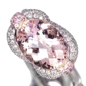 ����486�񒊑I�̔��������K�i�C�g ��9ct �s���N�T�t�@�C�A 1.5ct �_�C�������h 0.3ct �z���C�g�S�[���h �����O(�w��)�y�i���ۏ؏�/��Ίӕʏ��z�y�������:6/30�܂�/���r���[�K�{/���I�l��1���l�z