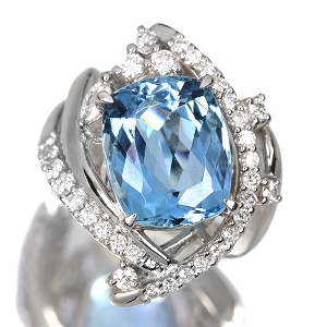 ����489�񒊑I�̔����T���^�}���A�A�N�A�}���� 6.2ct �_�C�������h ��0.7ct �v���`�i �����O(�w��)�y�i���ۏ؏�/NGL��Ίӕʏ��z�y�������:7/28�܂�/���r���[�K�{/���I�l��1���l�z