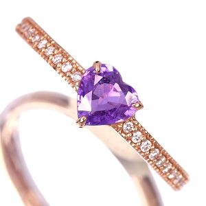 ����489�񒊑I�̔����n�[�g�V�F�C�v����M�p�[�v���T�t�@�C�A ��0.6ct �_�C�������h �s���N�S�[���h �����O(�w��)�y�i���ۏ؏�/AIGS��Ίӕʏ��z�y�������:7/28�܂�/���r���[�K�{/���I�l��1���l�z