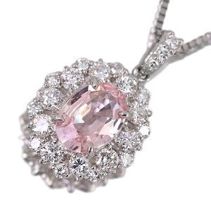 ����490�񒊑I�̔����p�p���`�A�T�t�@�C�A 1.0ct �_�C�������h 0.5ct �v���`�i �l�b�N���X�y�i���ۏ؏�/GRJ��Ίӕʏ��z�y�������:8/4�܂�/���r���[�K�{/���I�l��1���l�z